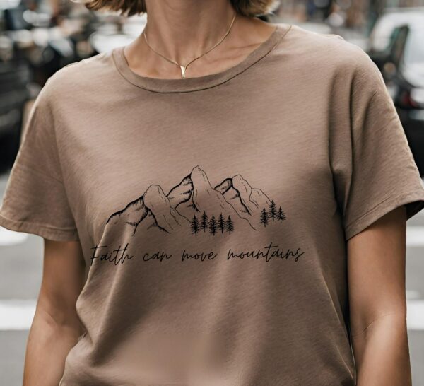 Faith Can Move Mountains T Shirt, Bible Verse Shirt, Christian Men And Women T Shirt, Church Outfit, Religious Gift