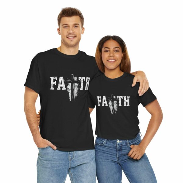 Faith Men'S T-Shirt - Christian Cross Tee, Unisex Heavy Cotton Apparel, Gift For Him, Christmas & Easter Clothing